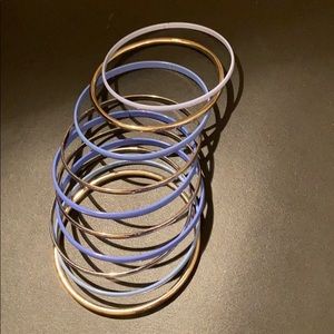 Purple and Silver Bangle Set